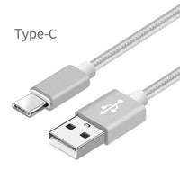 HKM-976467 Nylon Braided V8 Charging Cable Compatible with iPhone and Android Devices - Various Colors and Lengths