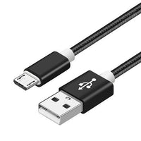 HKM-976467 Nylon Braided V8 Charging Cable Compatible with iPhone and Android Devices - Various Colors and Lengths