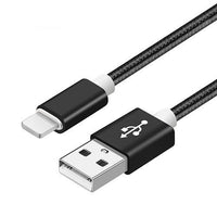 HKM-976467 Nylon Braided V8 Charging Cable Compatible with iPhone and Android Devices - Various Colors and Lengths