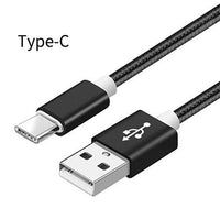 HKM-976467 Nylon Braided V8 Charging Cable Compatible with iPhone and Android Devices - Various Colors and Lengths