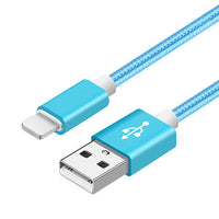 HKM-976467 Nylon Braided V8 Charging Cable Compatible with iPhone and Android Devices - Various Colors and Lengths