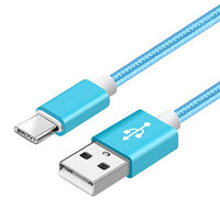 HKM-976467 Nylon Braided V8 Charging Cable Compatible with iPhone and Android Devices - Various Colors and Lengths