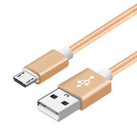 HKM-976467 Nylon Braided V8 Charging Cable Compatible with iPhone and Android Devices - Various Colors and Lengths