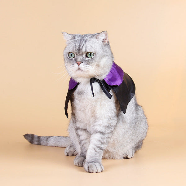 HKM-9764925 Magic Wizard Hat and Cloak Set for Pets ¨C Adjustable Black Autumn Cashmere for Cats and Dogs