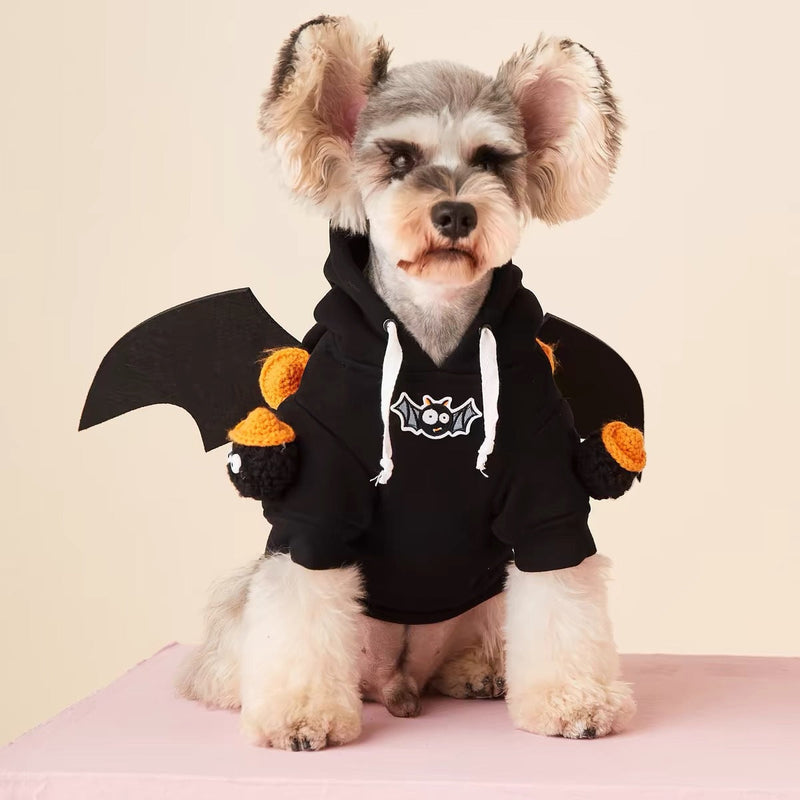 HKM-9765693 Cozy Cotton Detachable Wings Hoodie for Pets - Fleece-Lined, Multiple Sizes Available