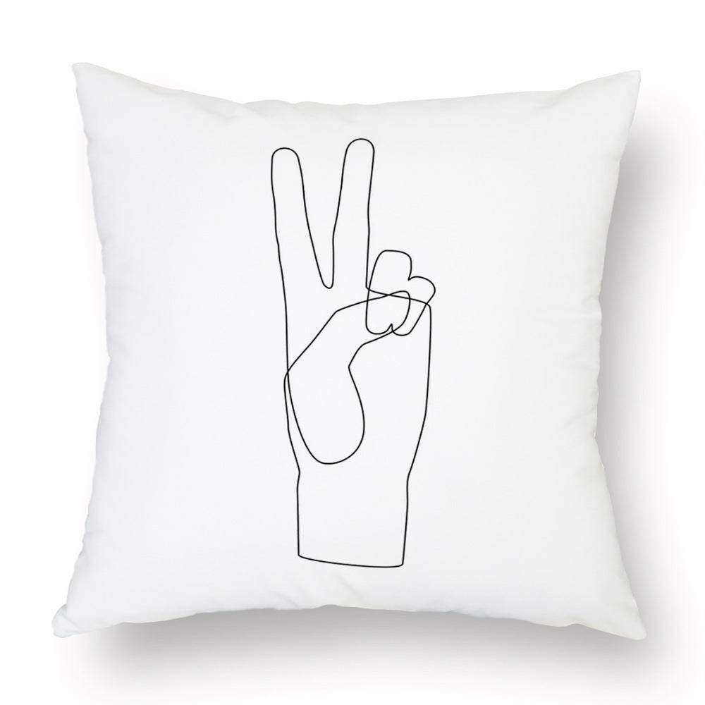 HKM-976915 Modern Simple 45*45CM Polyester Fiber Plush Pillowcase - No Pillow Core