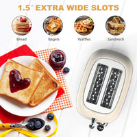 HKM-976979 Retro Stainless Steel Wide Slot Sandwich Toaster for 2 Slices