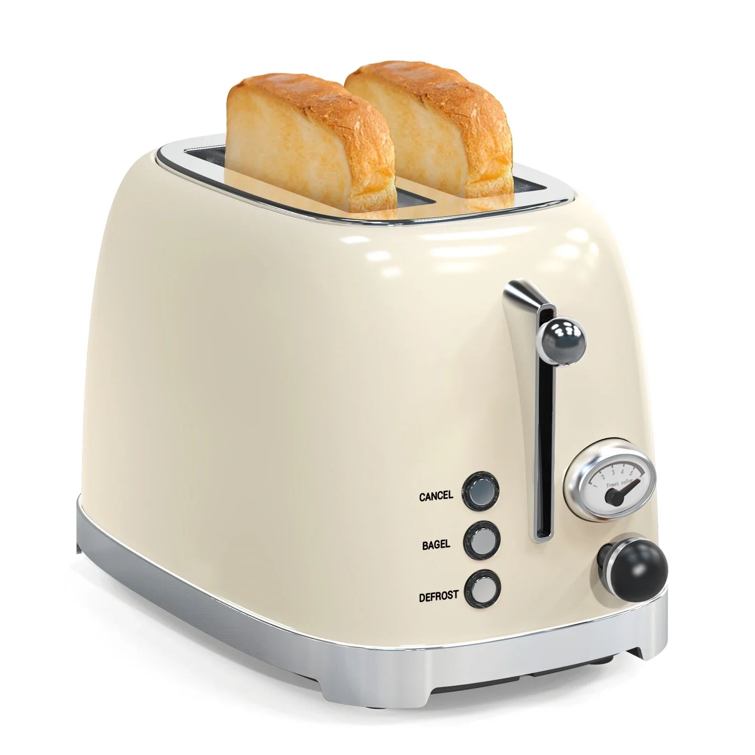 HKM-976979 Retro Stainless Steel Wide Slot Sandwich Toaster for 2 Slices