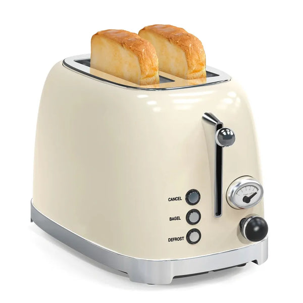 HKM-976979 Retro Stainless Steel Wide Slot Sandwich Toaster for 2 Slices