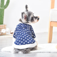 HKM-9770301 Padded Cotton Dog Coat in Blue and Pink Corduroy for Small Breeds
