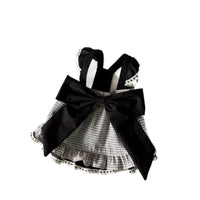 HKM-9772221 Houndstooth Big Bow Plaid Halter Skirt for Dogs - XS to XL, Polyester, Spring and Autumn Wear