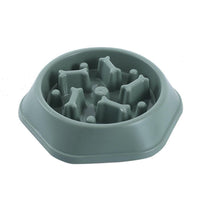 HKM-977235 Bone Shaped Slow Feed Dog Bowl for Choke Prevention, Made from Durable Plastic