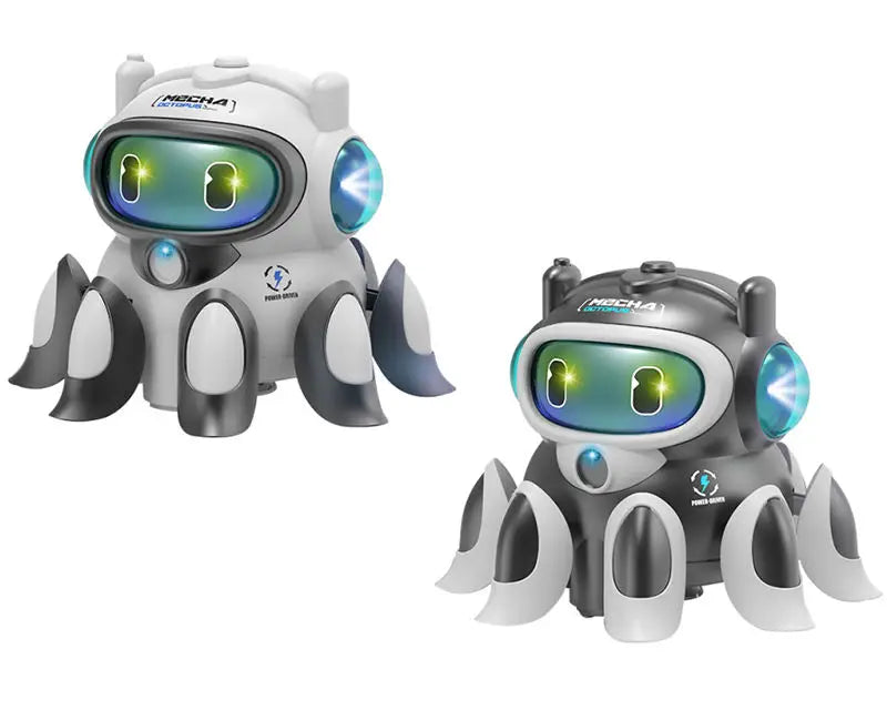 HKM-977235 Electric Crawling Octopus Toy with Music and Light - Mechanical Obstacle Avoidance for Children