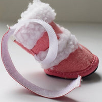 HKM-9772477 Warm Suede Thick Lamb Wool Pet Shoes for Small Dogs - Non-slip Winter Footwear