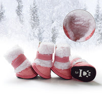 HKM-9772477 Warm Suede Thick Lamb Wool Pet Shoes for Small Dogs - Non-slip Winter Footwear