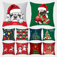 HKM-977299 Christmas-Themed Digital Print Pillowcase - 45x45cm Polyester Cushion Cover with Peach Skin Fabric