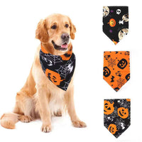 HKM-9773245 Skull Triangle Dog Scarf Bib for Halloween - Polyester Pet Decoration