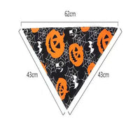 HKM-9773245 Skull Triangle Dog Scarf Bib for Halloween - Polyester Pet Decoration