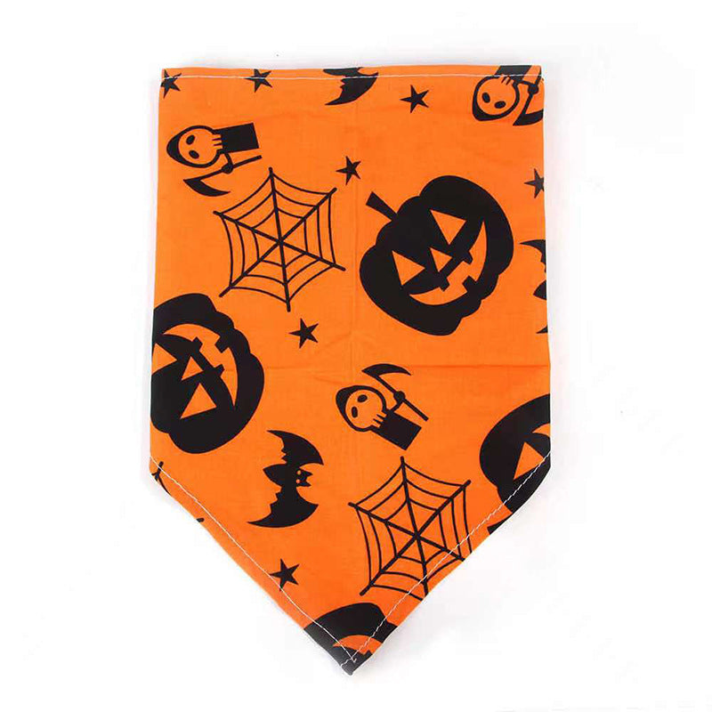 HKM-9773245 Skull Triangle Dog Scarf Bib for Halloween - Polyester Pet Decoration