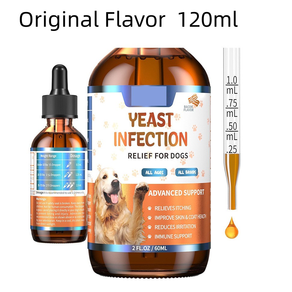 HKM-9773501 Dog Hair Health Drops - Available in Bacon and Original Flavor, 60ml, 90ml, 120ml