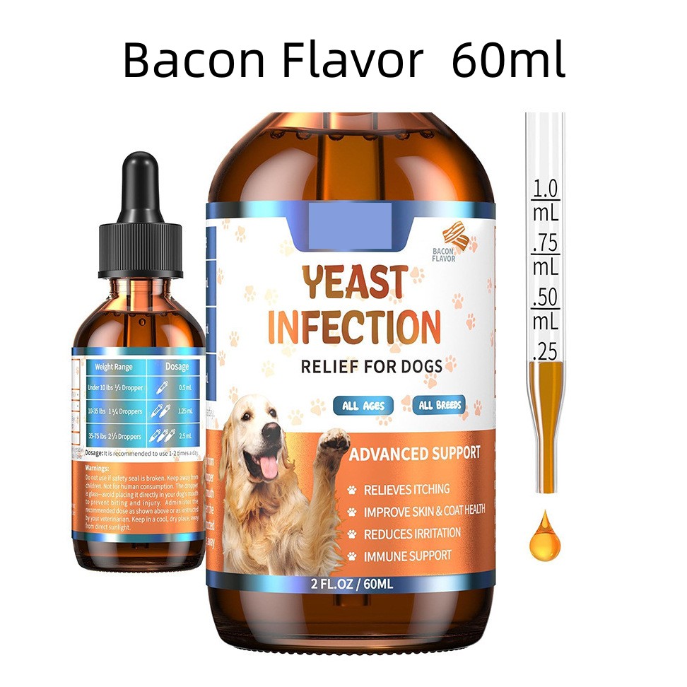 HKM-9773501 Dog Hair Health Drops - Available in Bacon and Original Flavor, 60ml, 90ml, 120ml