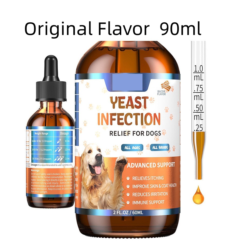 HKM-9773501 Dog Hair Health Drops - Available in Bacon and Original Flavor, 60ml, 90ml, 120ml
