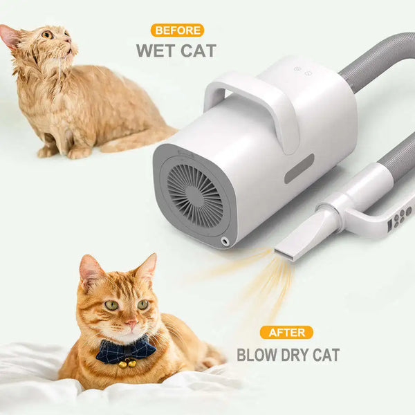 HKM-977491 4 in 1 Low Noise Pet Grooming Clipper and Vacuum Cleaner Kit for Cats and Dogs, Eco-Friendly Hair Removal Tools