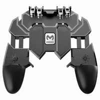 HKM-977555 Mobile Gaming Gamepad for Touch Control with Adjustable Joysticks, Six-Finger Support, Black
