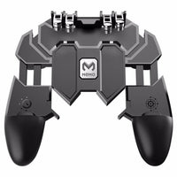 HKM-977555 Mobile Gaming Gamepad for Touch Control with Adjustable Joysticks, Six-Finger Support, Black