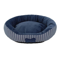 HKM-9775677 Round Striped Nest for Small to Medium Dogs and Pomeranians - All-Season Pet Bed