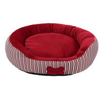 HKM-9775677 Round Striped Nest for Small to Medium Dogs and Pomeranians - All-Season Pet Bed