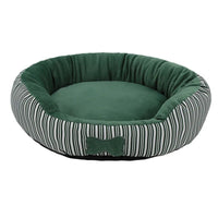 HKM-9775677 Round Striped Nest for Small to Medium Dogs and Pomeranians - All-Season Pet Bed