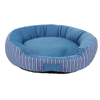 HKM-9775677 Round Striped Nest for Small to Medium Dogs and Pomeranians - All-Season Pet Bed