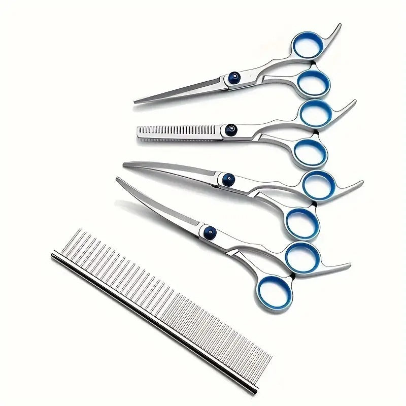 HKM-9777213 Portable Pet Scissors Set for Dog Grooming, Metal Split Hat Scissors