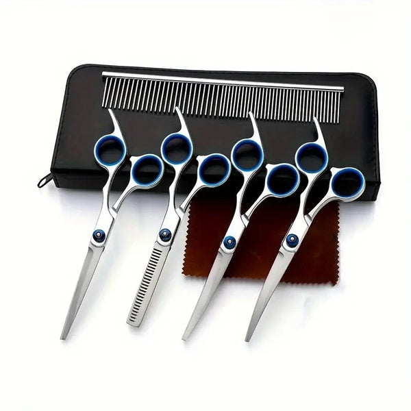 HKM-9777213 Portable Pet Scissors Set for Dog Grooming, Metal Split Hat Scissors