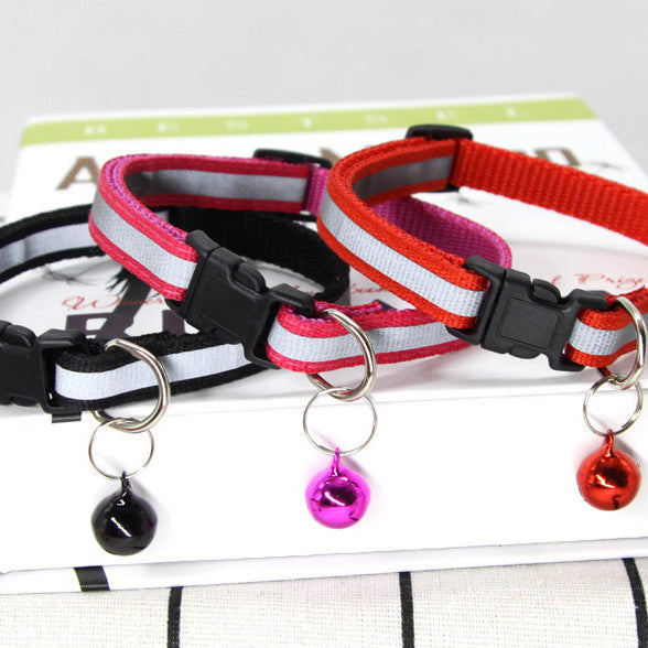 HKM-9777469 Reflective Nylon Dog and Cat Collar with Fish Tag in Multiple Colors