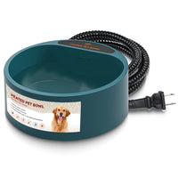 HKM-9777597 Heated Pet Water Bowl with 74.4oz Capacity, IP67 Waterproof Design, and Thermostatic Control for Dogs and Cats