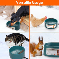 HKM-9777597 Heated Pet Water Bowl with 74.4oz Capacity, IP67 Waterproof Design, and Thermostatic Control for Dogs and Cats