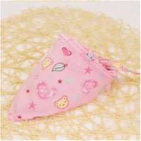 HKM-9779005 Colorful Cartoon Lace Cotton Triangle Scarf - Soft, Absorbent Saliva Towel for Versatile Use