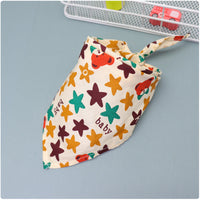 HKM-9779005 Colorful Cartoon Lace Cotton Triangle Scarf - Soft, Absorbent Saliva Towel for Versatile Use