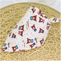 HKM-9779005 Colorful Cartoon Lace Cotton Triangle Scarf - Soft, Absorbent Saliva Towel for Versatile Use