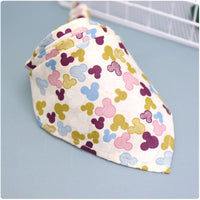 HKM-9779005 Colorful Cartoon Lace Cotton Triangle Scarf - Soft, Absorbent Saliva Towel for Versatile Use