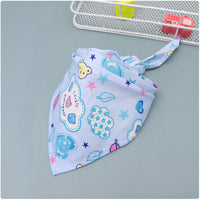 HKM-9779005 Colorful Cartoon Lace Cotton Triangle Scarf - Soft, Absorbent Saliva Towel for Versatile Use