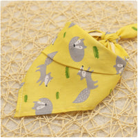 HKM-9779005 Colorful Cartoon Lace Cotton Triangle Scarf - Soft, Absorbent Saliva Towel for Versatile Use