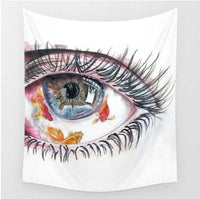 HKM-977939 Eye with 3 Goldfish Polyester Tapestry for European Decor
