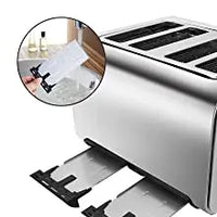 HKM-978131 Stainless Steel 4-Slice Toaster with High Lift and Wide Slots for Efficient Breakfast Preparation
