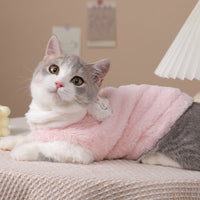 HKM-9781949 Sleeveless Winter Cat Coat in Pink or Blue ¨C Comfortable, Anti-Hair Loss Design for Easy Movement