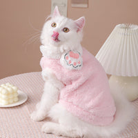 HKM-9781949 Sleeveless Winter Cat Coat in Pink or Blue ¨C Comfortable, Anti-Hair Loss Design for Easy Movement