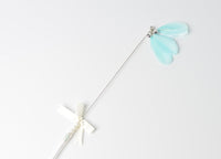 HKM-9782205 Feather Bell Fairy Pen - Colorful Cat Stick in Korean Powder, Gray, Lake Blue