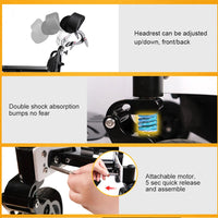 HKM-978259 Lightweight Electric Wheelchair with Removable Battery and Aluminum Alloy Frame, Model D17